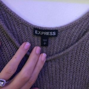 Express Tops - EXPRESS Gray Long Sleeved Top w/ Tied Shoulders Express Tops - EXPRESS Gray Long Sleeved Top w/ Tied Shoulders